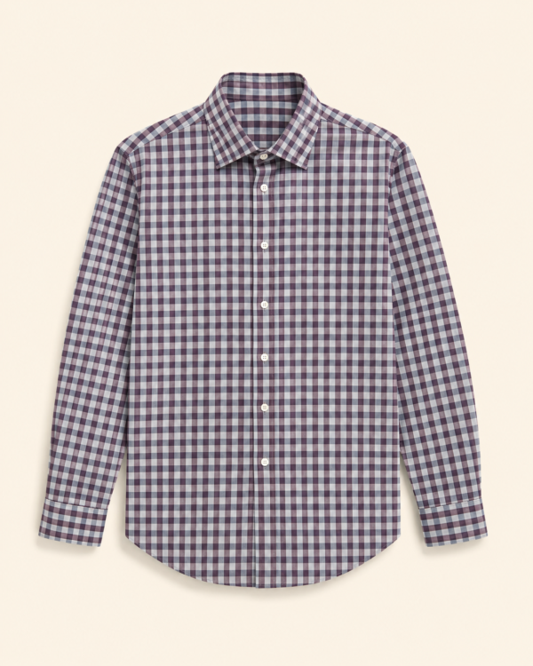 Chemise Michael Kors Slim Fit à carreaux bordeaux et gris — Taille M