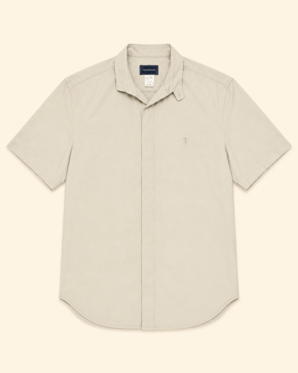 Trussardi Chemise Manches Courtes Beige Sable — Taille L
