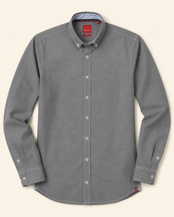 Chemise Pure Slim Fit gris micro-motif Oxford — Taille XL