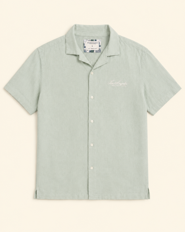 Chemise manches courtes vert sauge — Denim & Flower - Taille S