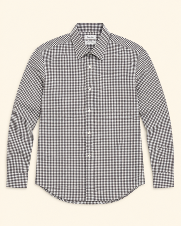 Chemise Calvin Klein vichy gris et violet — Regular Fit - Taille L