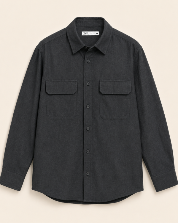 Surchemise anthracite à double poche — Zara · Taille S