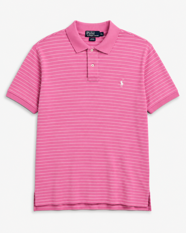 Polo Ralph Lauren rayé rose — Ralph Lauren - Taille L
