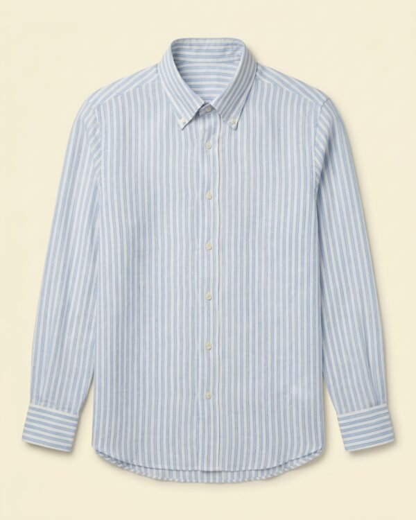 Chemise en lin à rayures bleu ciel — OVS Business · Taille XL