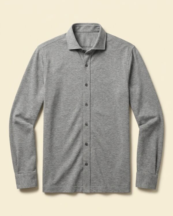 Chemise en maille piquée gris chiné — Angelo Litrico - Taille M