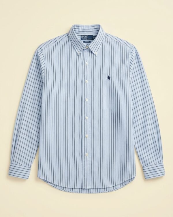 Chemise Polo Ralph Lauren Slim Fit à rayures bleu ciel - Taille L